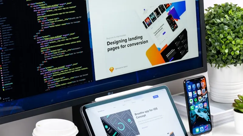Développeur travaillant sur du code avec plusieurs écrans, reflet des tendances du développement