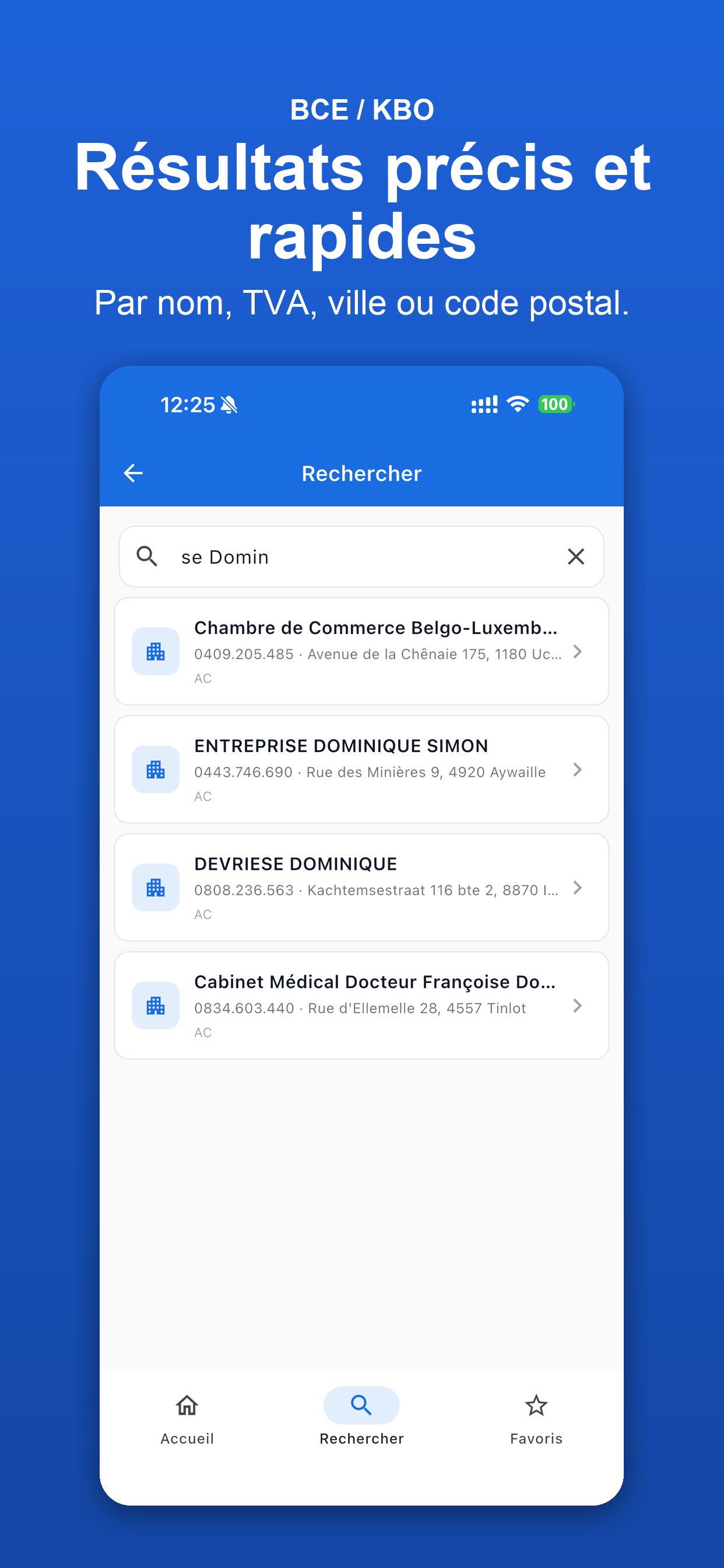 Bedrijfsprofiel delen op iOS — Company Belgium BCE