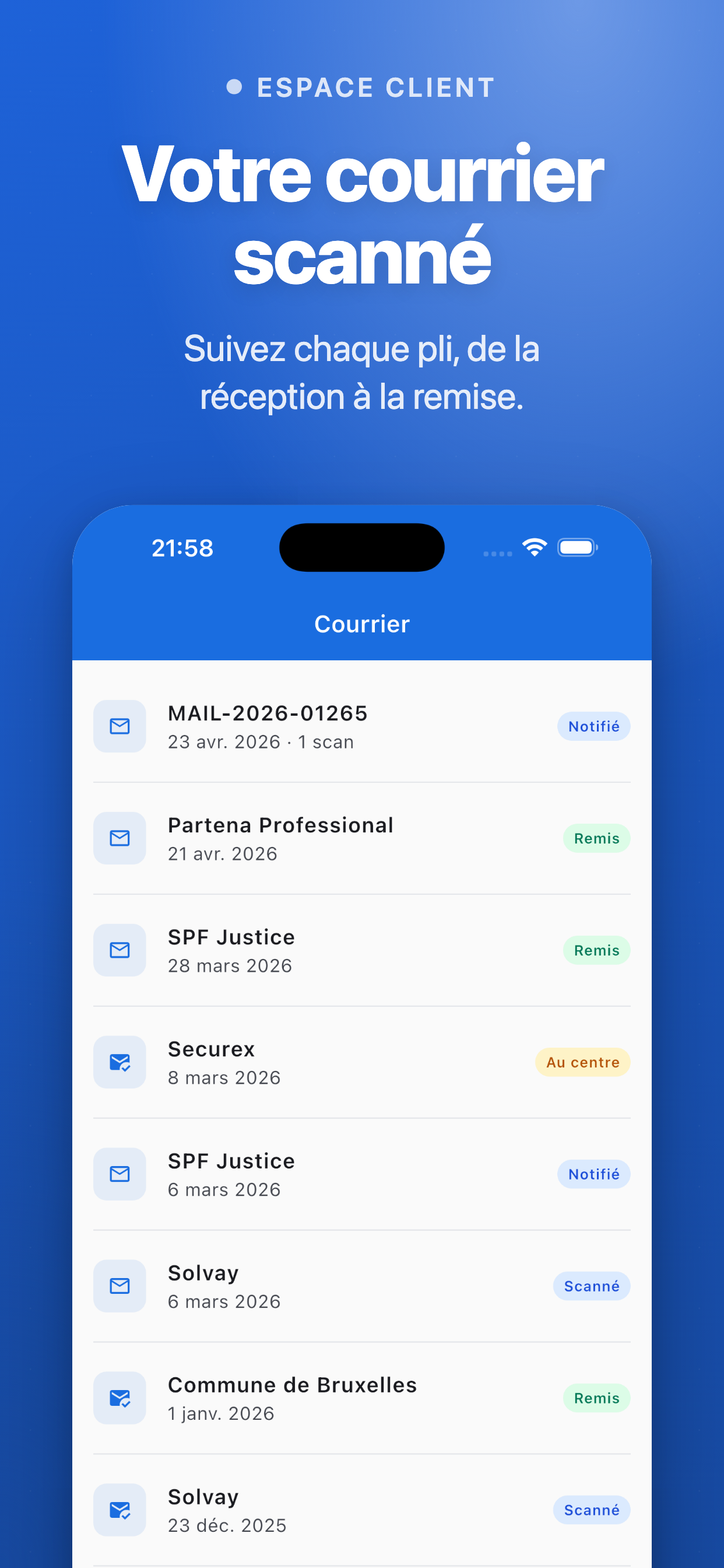 Signed contracts viewer — Company Belgium Client